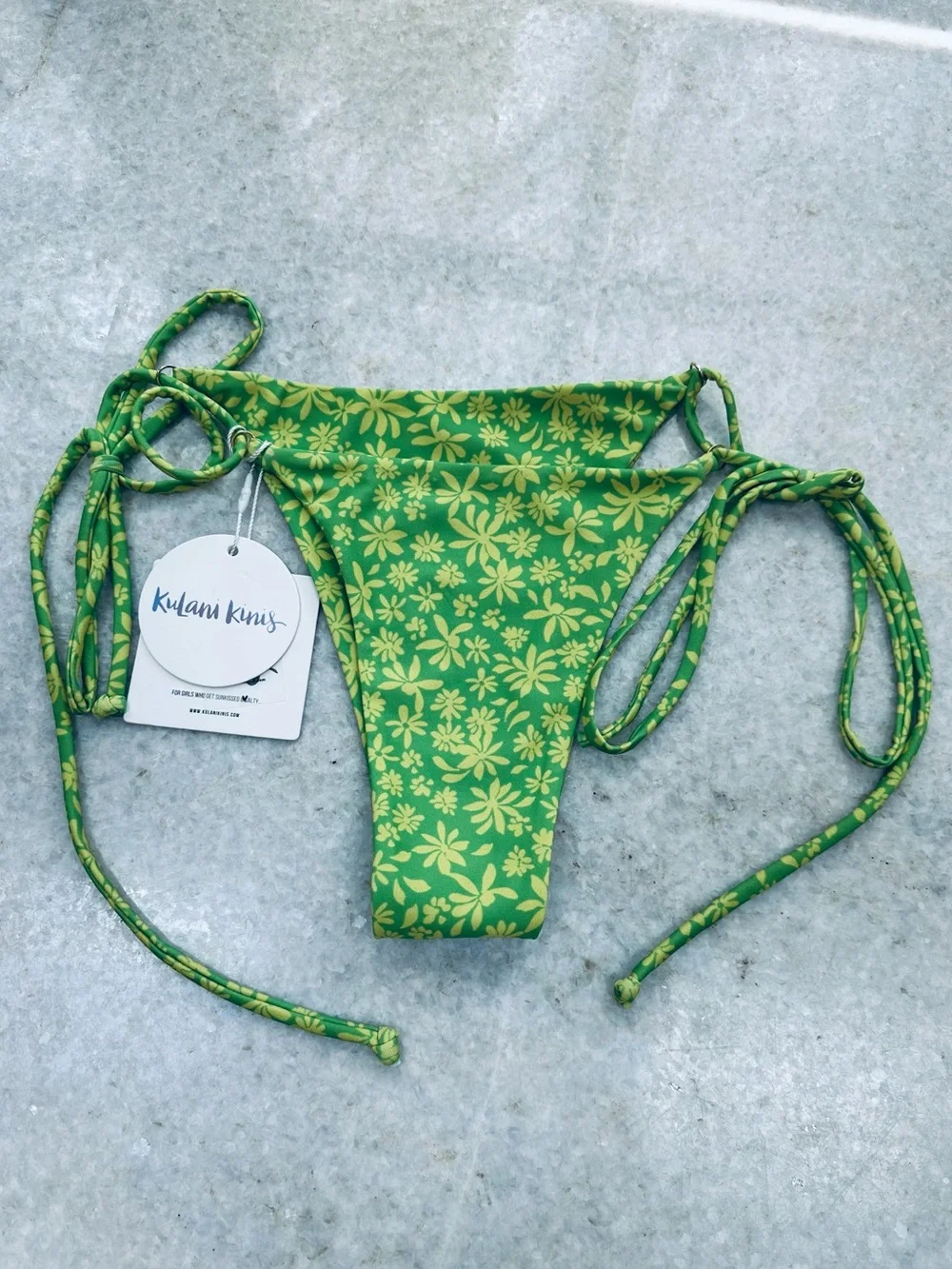 Kulani Kinis Thong Tie Side Bikini Bottom- BOT228 Banana Cabana M